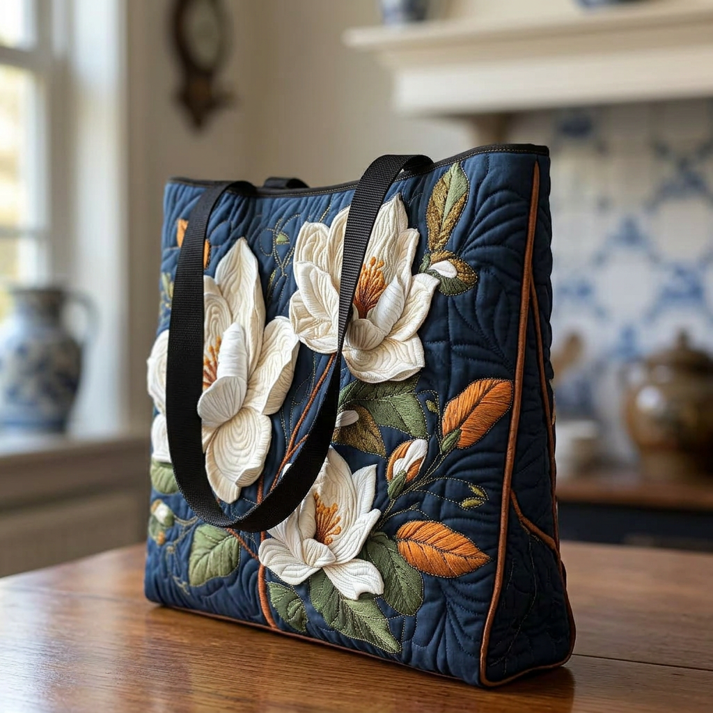Gewatteerde Ambachtelijke Tas - Delicate Magnolia - afbeelding 3