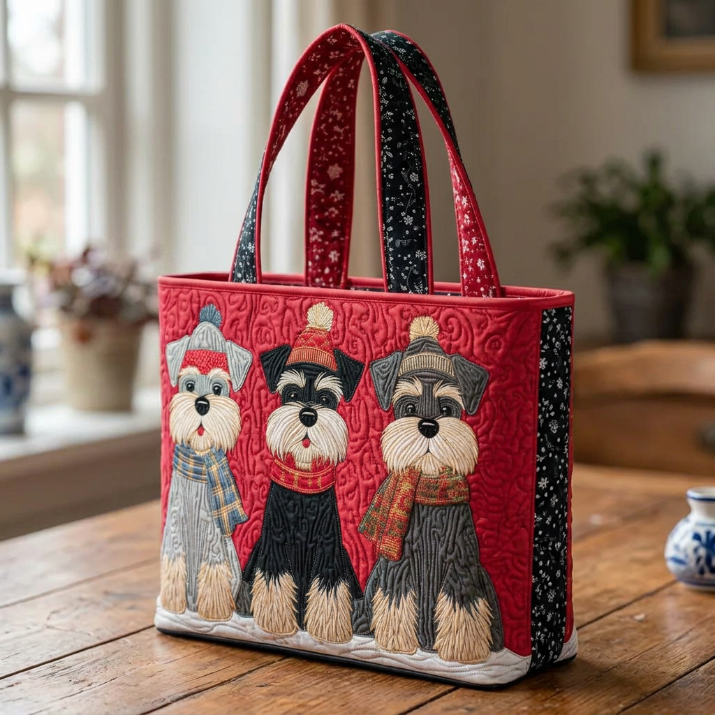 Ambachtelijke Tas - Schnauzer Trio - afbeelding 3