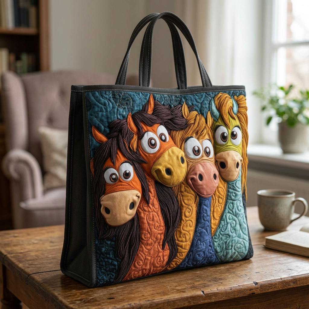 Ambachtelijke Tas - Speelse Pony's - afbeelding 3