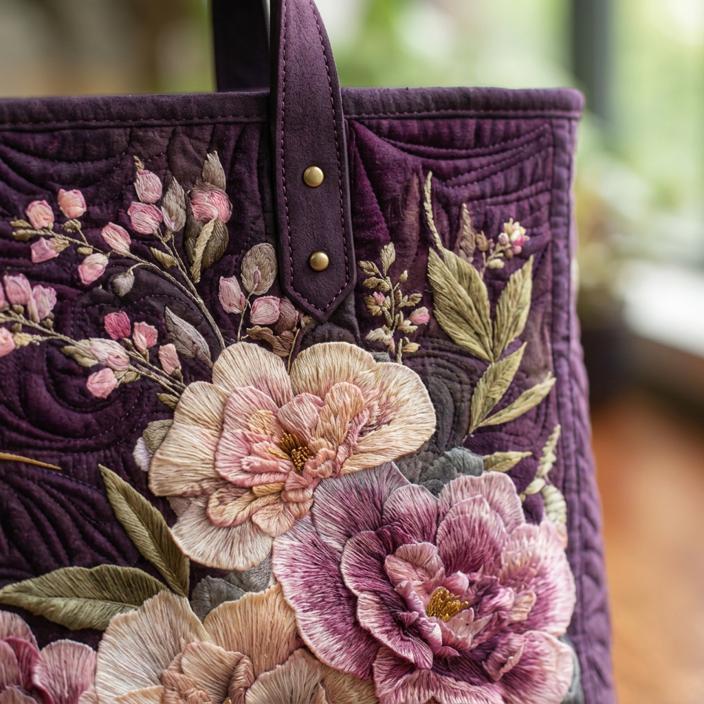 Gewatteerde Ambachtelijke Tas - Kolibries en Orchideeën - afbeelding 4
