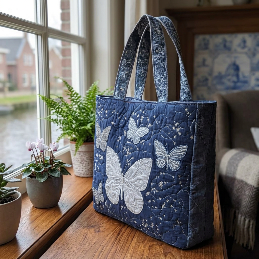 Ambachtelijke Tas - Zilveren Vlinder - afbeelding 3