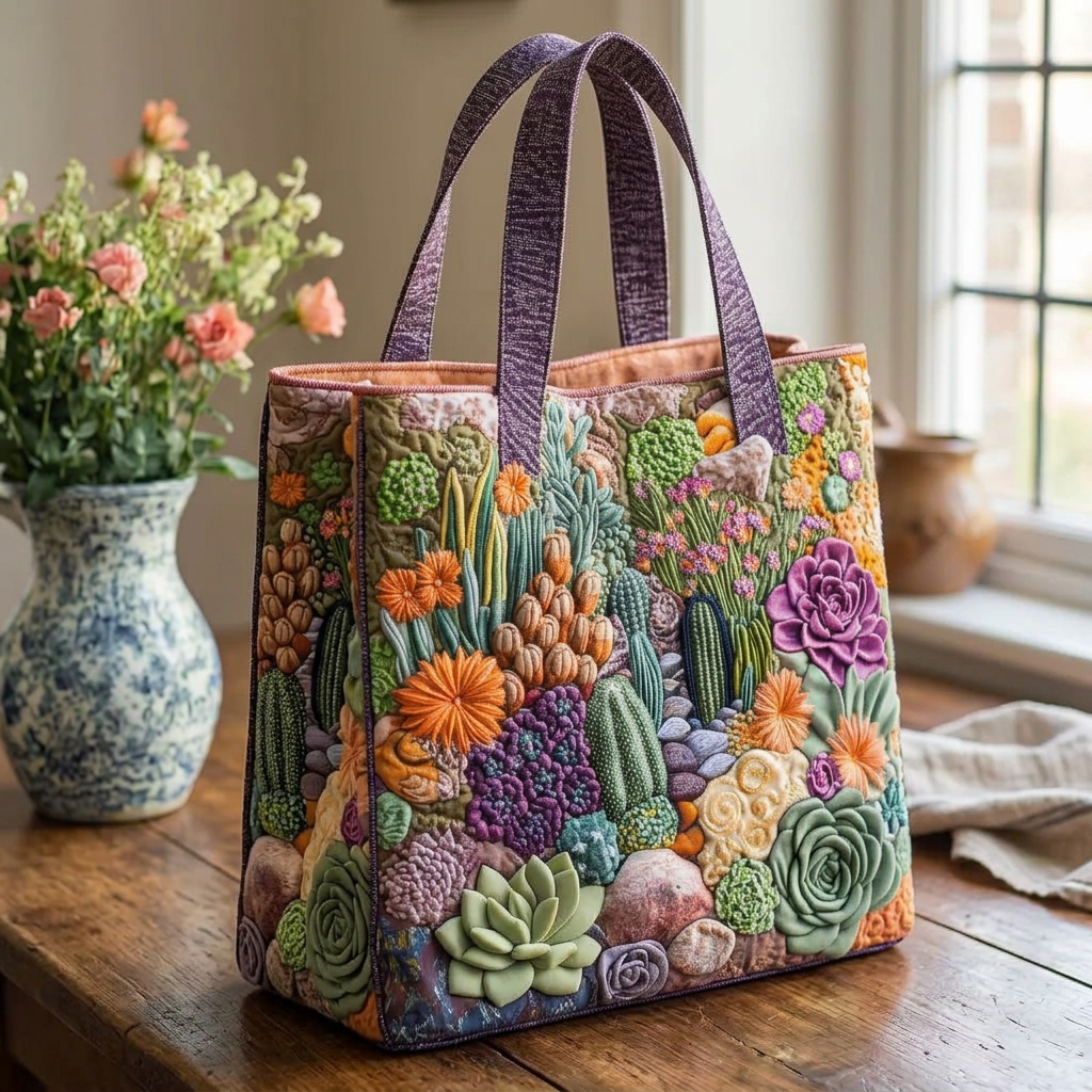 Ambachtelijke Tas - Succulententuin - afbeelding 3