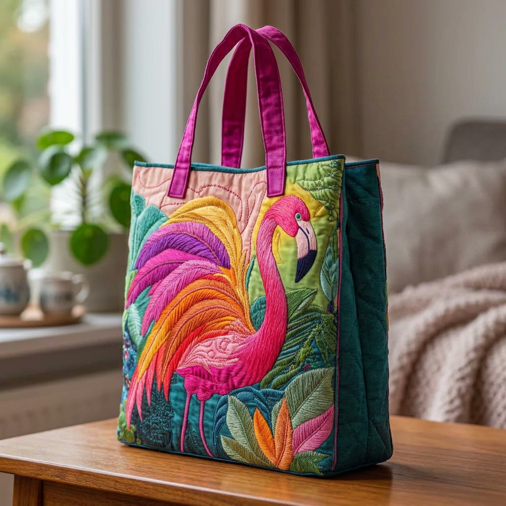 Gewatteerde Tas - Regenboogflamingo - afbeelding 3