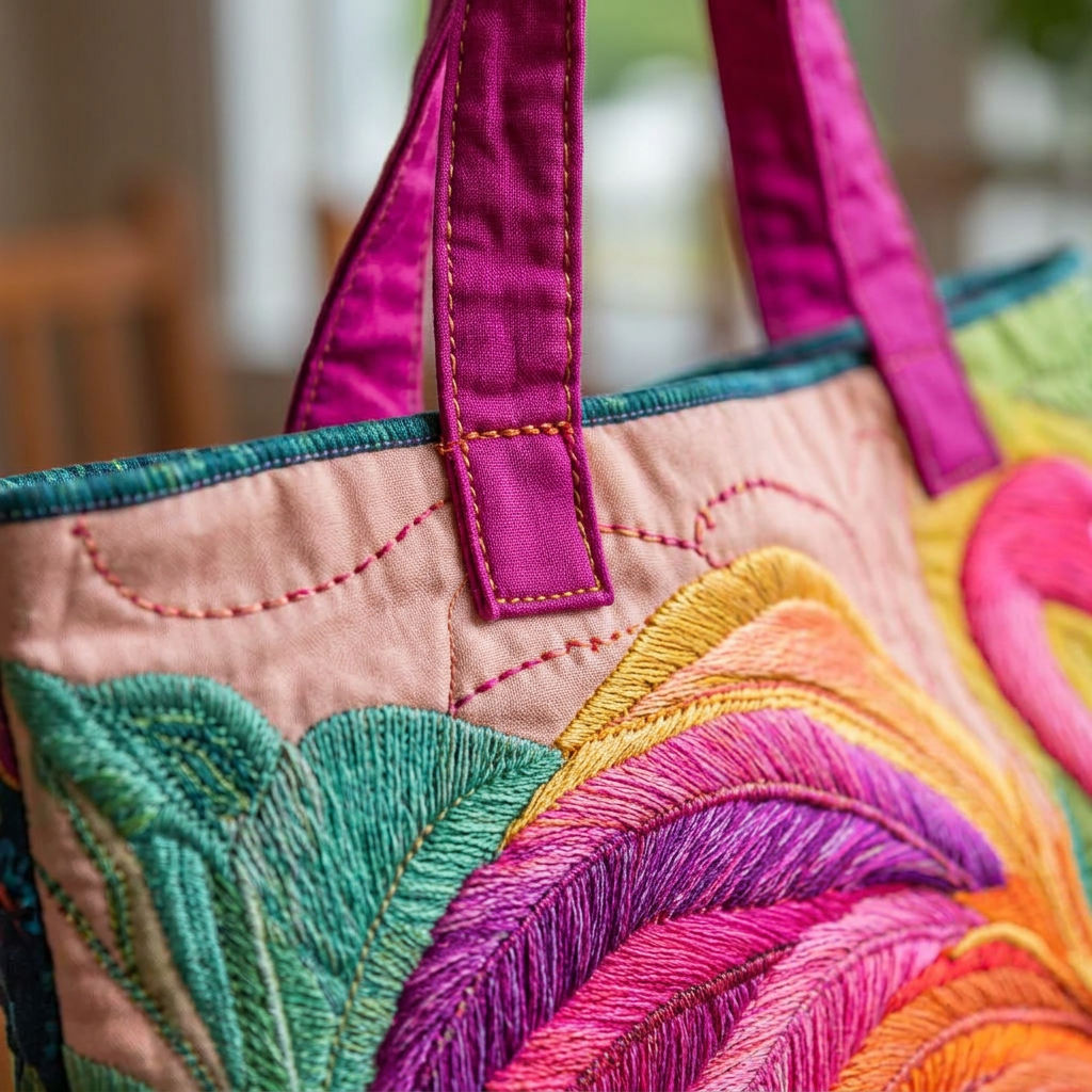 Gewatteerde Tas - Regenboogflamingo - afbeelding 4