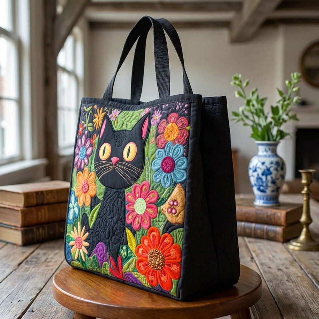 Gewatteerde Tas - Betoverde Zwarte Kat - afbeelding 3