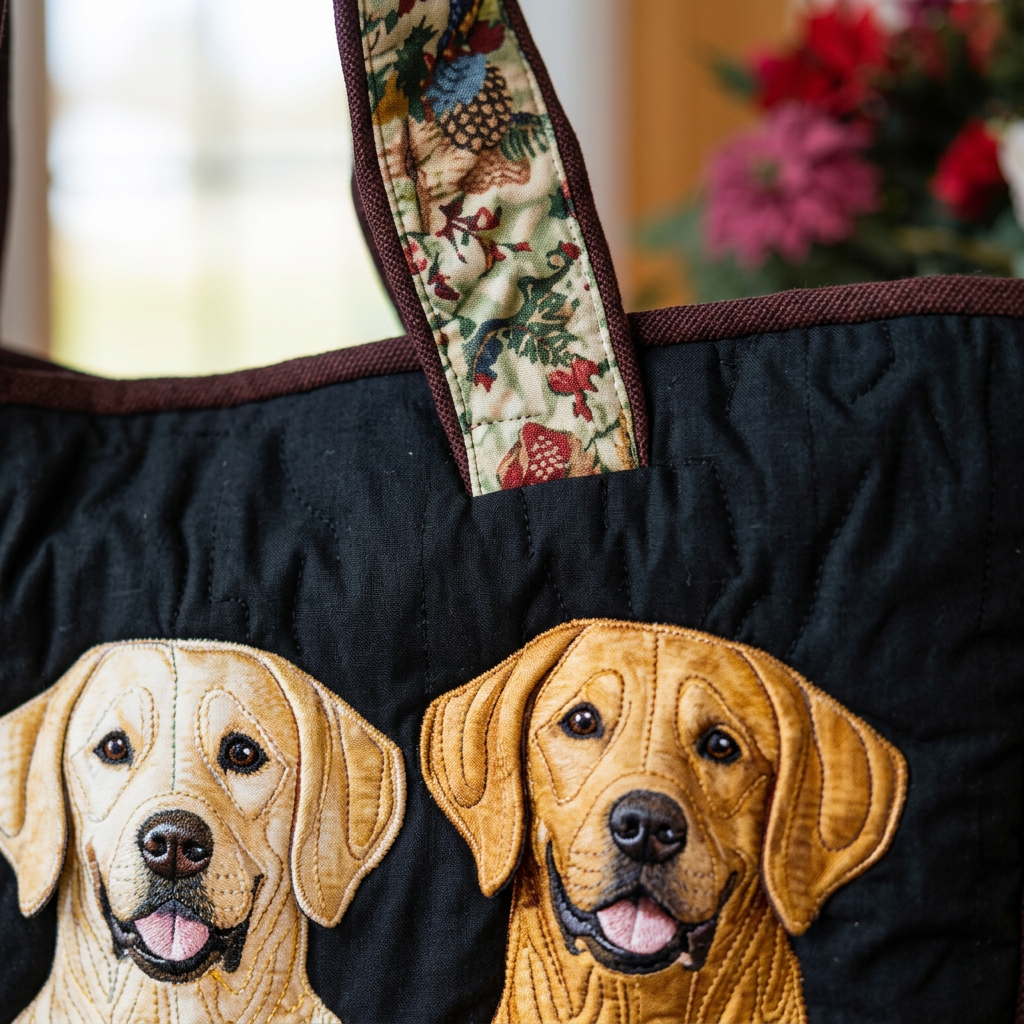 Ambachtelijke Handtas - Drie Labradors - afbeelding 4