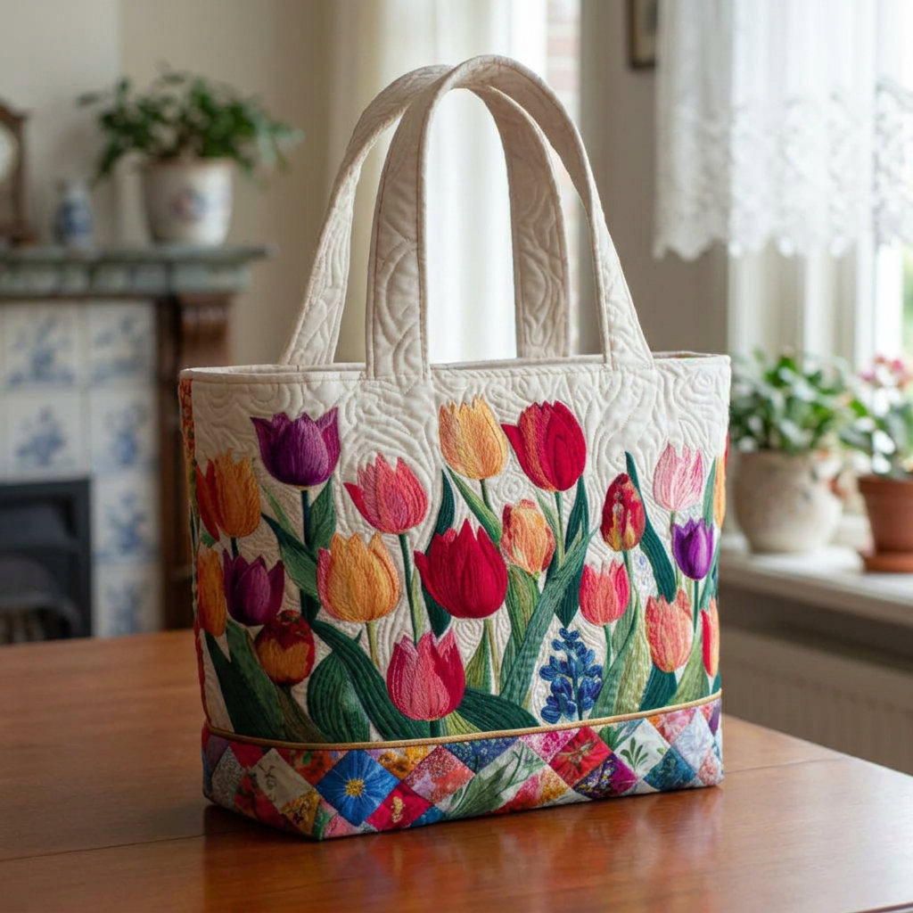 Gewatteerde Tas - Tulpentuin - afbeelding 3